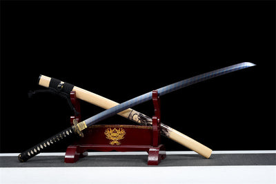 Handmade Damascus Steel Full Tang Real Japanese Katana With Real Fish Skin Handle