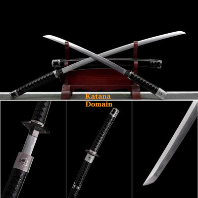 Two swords in one sheath , Handmade Manganese Steel Full Tang Real Japanese Katana