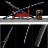 Handmade High Carbon Steel Full Tang Real Japanese Katana With Blue Wave Edge