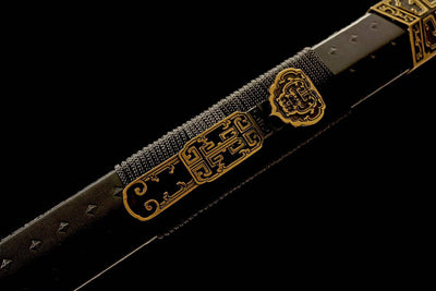 Handmade High Carbon Steel Real Sword With Black Sheath