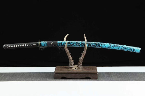 Handmade High Carbon Steel Full Tang Real Japanese Katana With Blue Edge