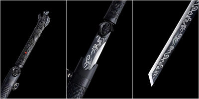 Dragon Soul Sword Handmade Real Sword With Black Sheath