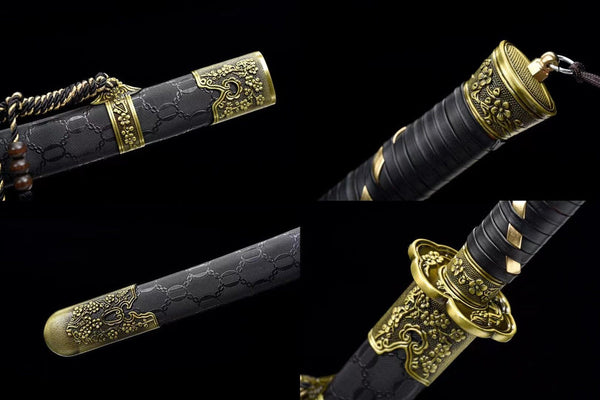 Handmade Manganese Steel Full Tang Real Japanese Katana With Blue Lightning Style