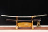 Handmade T10 Steel Full Tang Real Japanese Katana With Brown Ebony Sheath Clay Tempered