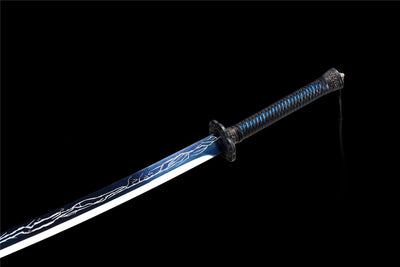 Handmade Manganese Steel Full Tang Real Japanese Katana With Blue Lightning Style