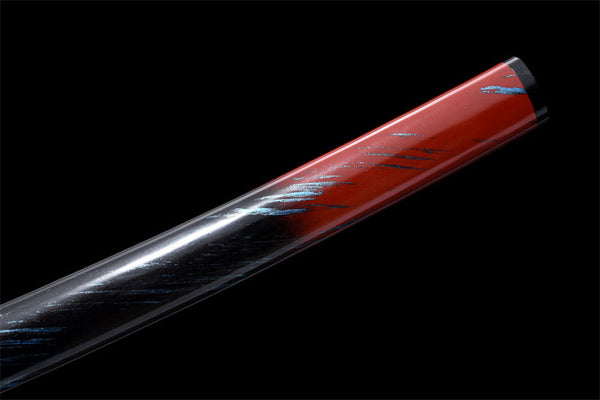 Handmade Spring Steel Full Tang Real Japanese Katana With Red Laser Flame