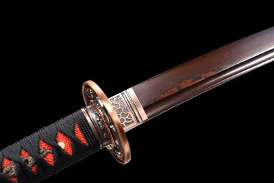 Handmade Damascus Steel Full Tang Real Japanese Katana With Color Edge