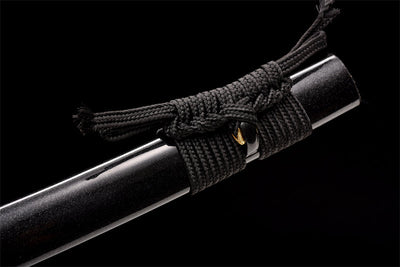 Handmade 608 Damascus Steel Full Tang Real Japanese Katana With Black & Gold Pattern Sheath