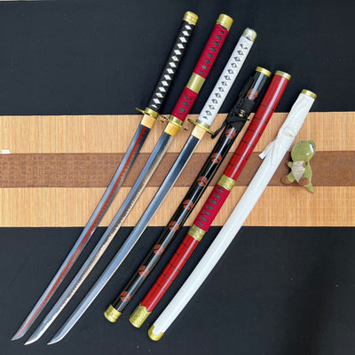 One Piece Roronoa Zoro sword four set:wado ichimonji,shuusui,sandai kitetsu and yubashiri