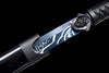 Handmade Spring Steel Full Tang Real Japanese Katana With Blue & White Line Style