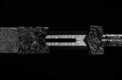 Handmade High Carbon Steel Real Sword With Black Sheath