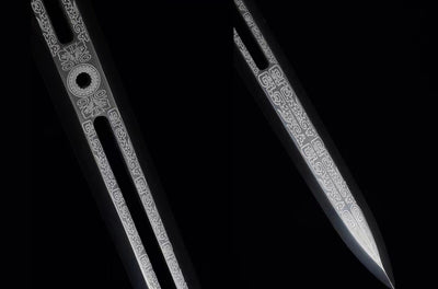 Handmade High Carbon Steel Real Sword With Black Sheath