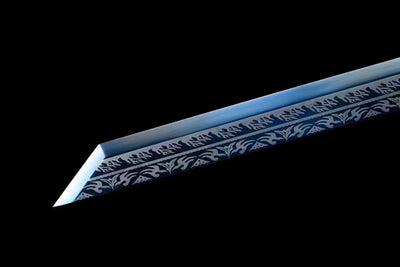 Handmade Manganese Steel Real Sword With Blue Pattern