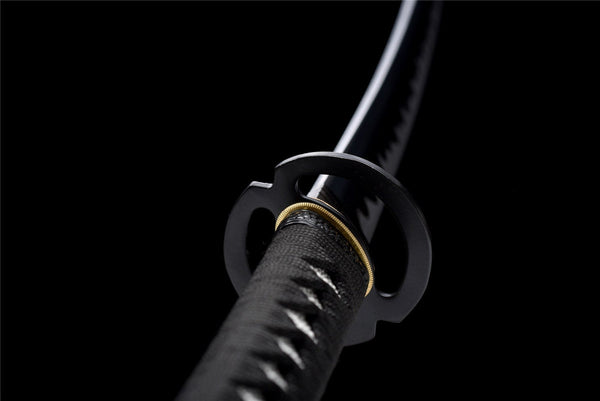 Handmade Manganese Steel Full Tang Real Japanese Katana With Black Wave Style