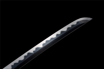 Handmade Manganese Steel Full Tang Real Japanese Katana With Black Wave Style